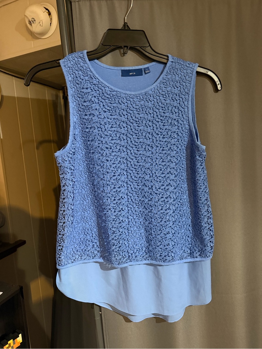 Apt. 9 Blue Lace Overlay Sleeveless Tank